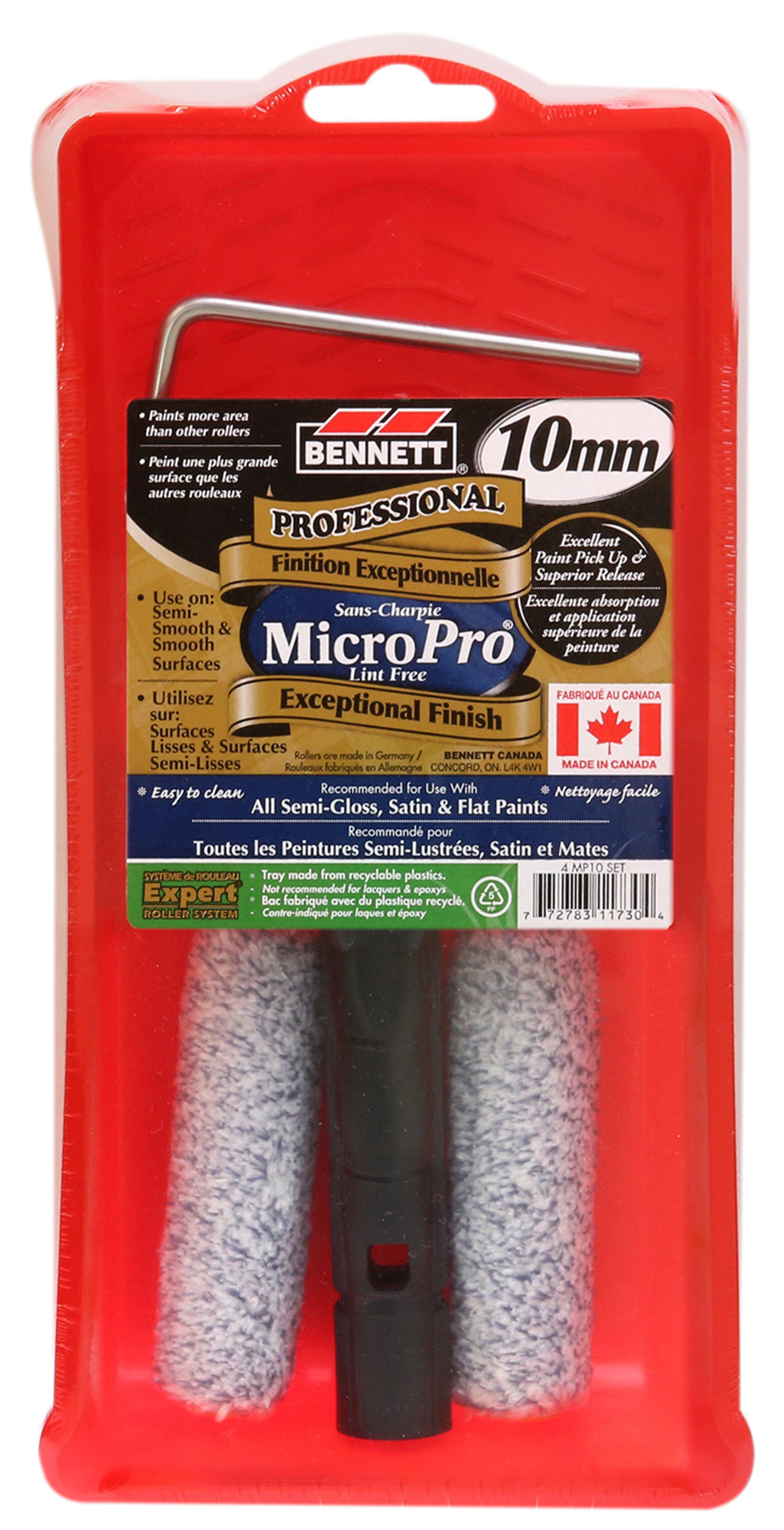 ست غلتک و سینی 4 اینچی Bennett Micropro 10mm