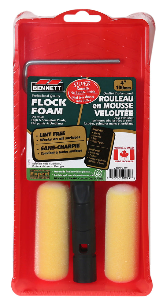 Bennett Flock Foam 4" Roller & Tray Set